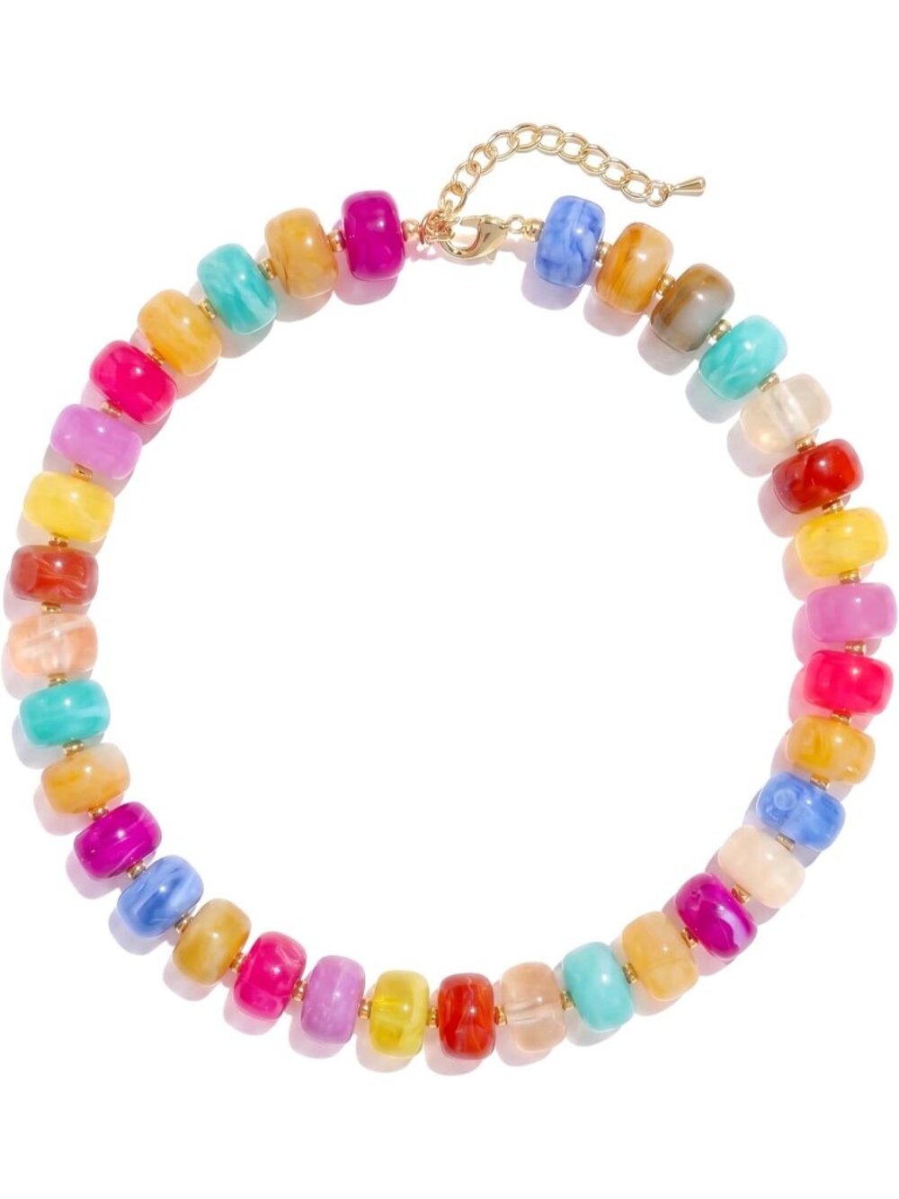 Women's Colourfull Chunky Acrylic Beaded Choker Statement Trendy Jewelry Gift